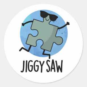 Jiggy Saw Funny Dancing Jigsaw Puzzle Puzzle Puzzl Runder Aufkleber