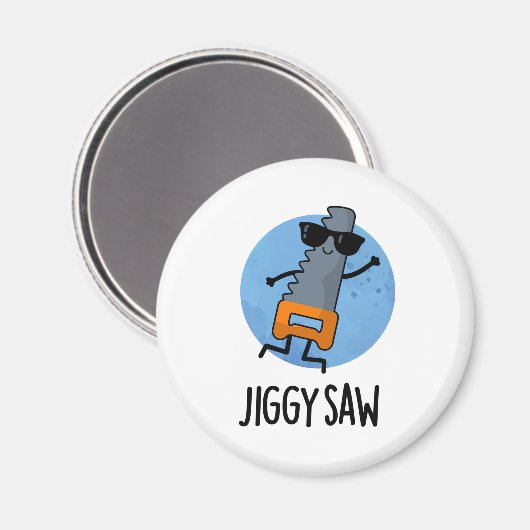Jiggy Saw Funny Dancing Tool Puff Magnet (Vorderseite/Rückseite)