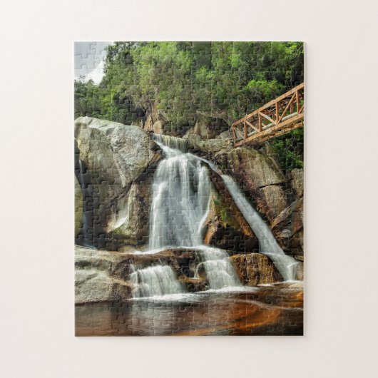 Jigsaw Africa Waterfall Orange Water. Puzzle (Vertikal)
