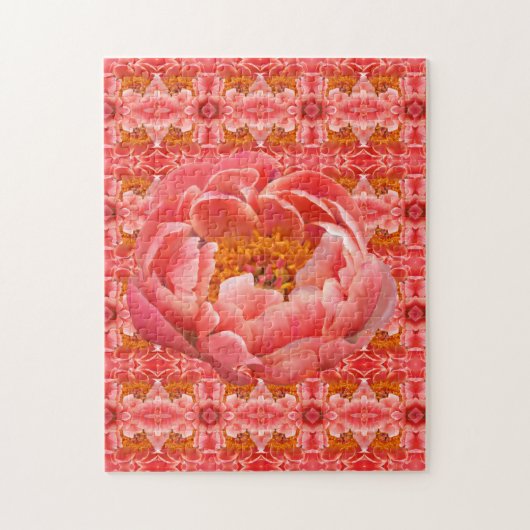 Jigsaw Coral Peony Puzzle (Vertikal)