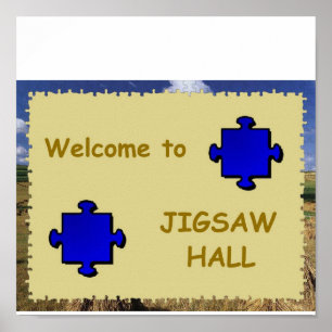 Jigsaw Hall Sign Poster