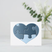Jigsaw Heart Postcard Postkarte (Stehend Vorderseite)