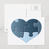 Jigsaw Heart Postcard Postkarte (Vorne/Hinten)