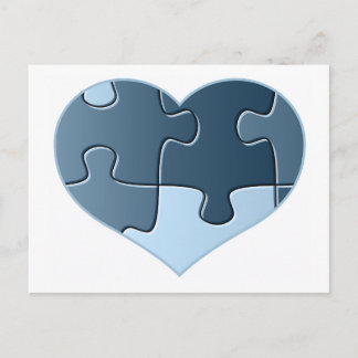 Jigsaw Heart Postcard Postkarte