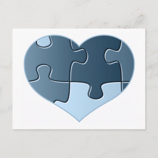 Jigsaw Heart Postcard Postkarte (Vorderseite)