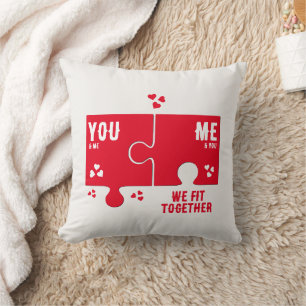 Jigsaw Hearts WE FIT ZUSAMMEN Paare Valentine Kissen