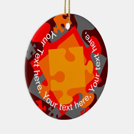 Jigsaw Jumble Keramik Ornament (Rechts)