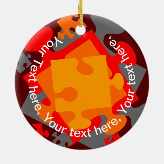 Jigsaw Jumble Keramik Ornament (Hinten)