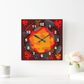Jigsaw Jumble Quadratische Wanduhr (Zuhause)