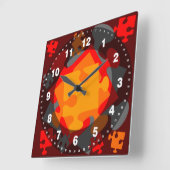 Jigsaw Jumble Quadratische Wanduhr (Winkel)