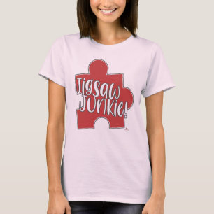 Jigsaw-Junkie Lustiges Puzzle-Hobby-Logo T-Shirt