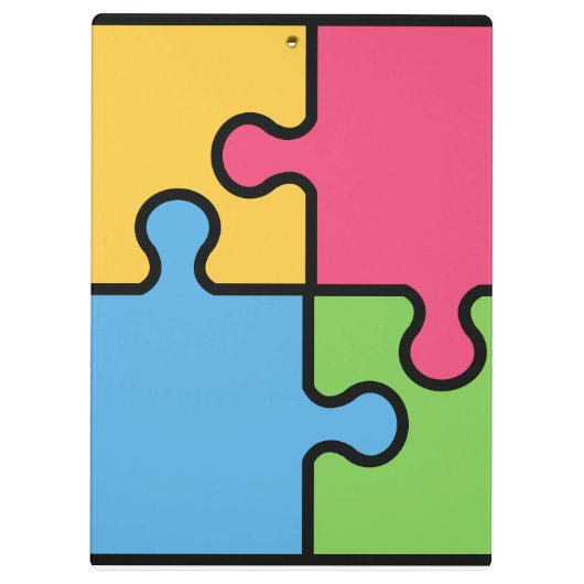 Jigsaw-Muster mit bearbeitbarem Namen Klemmbrett (Rückseite)