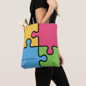Jigsaw-Muster mit bearbeitbarem Namen Tasche (Von Nahem)