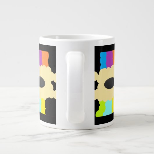 Jigsaw Musterkunst gemischte Farben in schwarz Jumbo-Tasse (Rückseite)