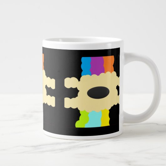Jigsaw Musterkunst gemischte Farben in schwarz Jumbo-Tasse (Rechts)