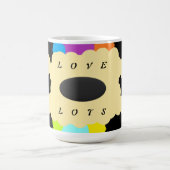 Jigsaw Musterkunst gemischte Farben in schwarz Kaffeetasse (Mittel)