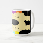 Jigsaw Musterkunst gemischte Farben in schwarz Kaffeetasse (VorderseiteRechts)