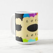 Jigsaw Musterkunst gemischte Farben in schwarz Kaffeetasse (Vorderseite Links)