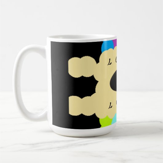 Jigsaw Musterkunst gemischte Farben in schwarz Kaffeetasse (Links)