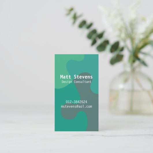 Jigsaw Ocean Tones Business Card Visitenkarte (Stehend Vorderseite)