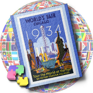 JIGSAW-PUZZEL - 1934 Chicago World's Fair Puzzle