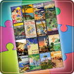 JIGSAW PUZZLE - 16 Vintage World Travel Posters<br><div class="desc">Ein großes 20 Zoll x 30 Zoll großes Puzzle, das 16 Vintage World Travel Poster Bilder in einer großen Bildcollage zusammenfasst. Das folgende Rätsel ist nur im Format 20x30 Zoll mit 1014 Stück erhältlich. ► ► Die schwarze Hintergrundfarbe, die als Trennlinie zwischen Bildern angezeigt wird, ist der einzige Teil des...</div>