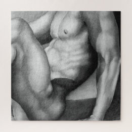 Jigsaw Puzzle 20x20 Art Male Bodybuilder Zeichnend