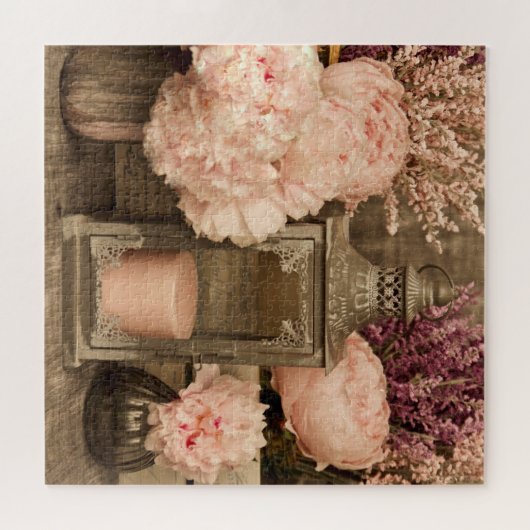 Jigsaw Puzzle 20x20 Peonies, Lanterns and Crates  (Horizontal)