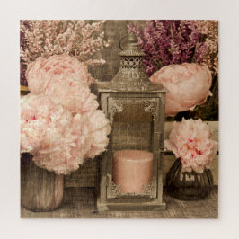 Jigsaw Puzzle 20x20 Peonies, Lanterns and Crates 