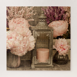 Jigsaw Puzzle 20x20 Peonies, Lanterns and Crates 