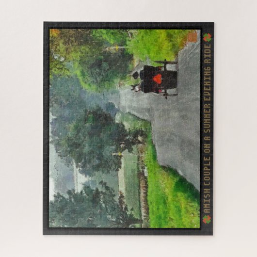 Jigsaw Puzzle Amish Couple auf Sommerreise Abend (Vertikal)