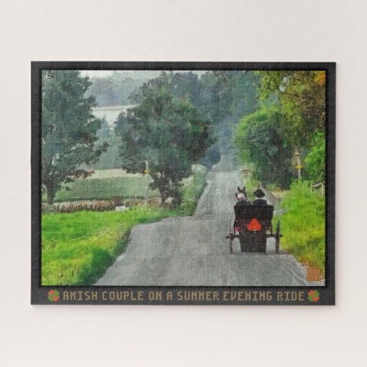 Jigsaw Puzzle Amish Couple auf Sommerreise Abend (Horizontal)