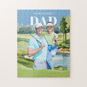 JIGSAW-PUZZLE Bester Vater Individuelles Foto Golf Puzzle