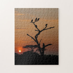 Jigsaw-Puzzle der Silhouette von Vultures in Tree Puzzle