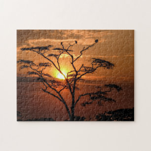 Jigsaw-Puzzle der Silhouette von Vultures in Tree Puzzle