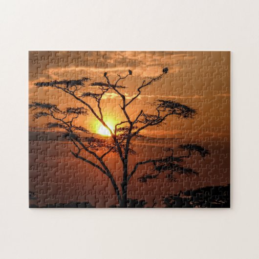 Jigsaw-Puzzle der Silhouette von Vultures in Tree Puzzle (Horizontal)