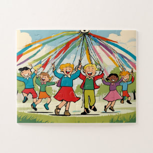 Jigsaw-Puzzle des Kindes mit Geschenkboxen Puzzle