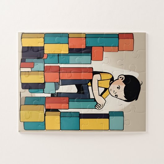 Jigsaw-Puzzle des Kindes mit Geschenkboxen Puzzle (Horizontal)