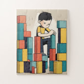 Jigsaw-Puzzle des Kindes mit Geschenkboxen Puzzle (Vertikal)