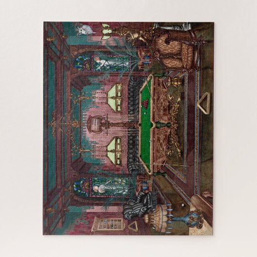 JIGSAW PUZZLE - Ein Poolraum um 1890 - P. Harnly (Vertikal)