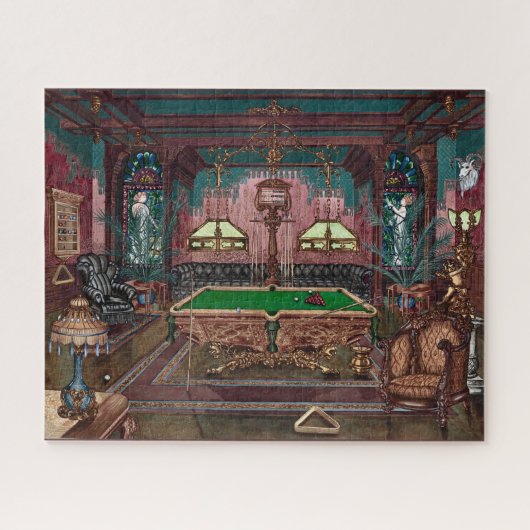 JIGSAW PUZZLE - Ein Poolraum um 1890 - P. Harnly (Horizontal)