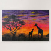 Jigsaw Puzzle - "Giraffe Sunset" (Horizontal)