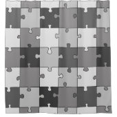 Jigsaw Puzzle Gray Tones Duschvorhang (Vorderseite)