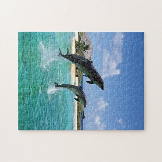 Jigsaw Puzzle: Jumping Delphine in der Karibik Puzzle (Horizontal)