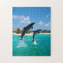 Jigsaw Puzzle: Jumping Delphine in der Karibik Puzzle