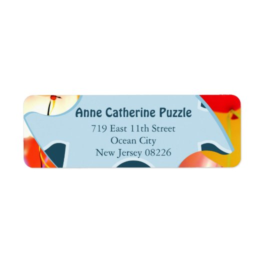 Jigsaw Puzzle Kids Birthday Party Return Address (Vorne)
