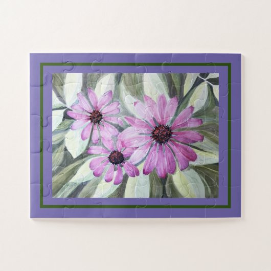 Jigsaw Puzzle Lavender African Daisies (Horizontal)