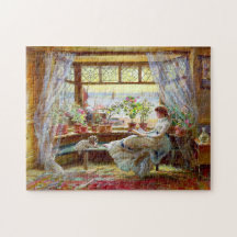Jigsaw-Puzzle "Lesen am Fenster"