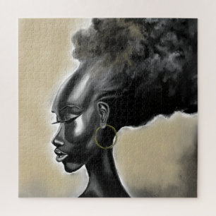 Jigsaw Puzzle mit afrikanischer Frau
