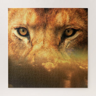 Jigsaw-Puzzle mit Löwengesicht Puzzle